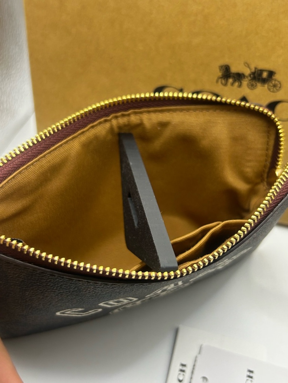 Coach Corner Zip Wristlet in Signature Canvas with Varsity Motif, NWT/Box - Picture 4 of 15